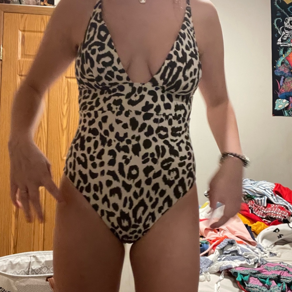 Cheetah print one piece bathing suit from J.Crew size 4